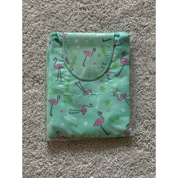 Cosmetic/ toy catch all bag- green flamingo - Picture 1 of 8